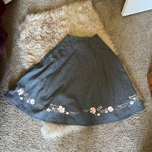 Vintage Grey Midi Skirt